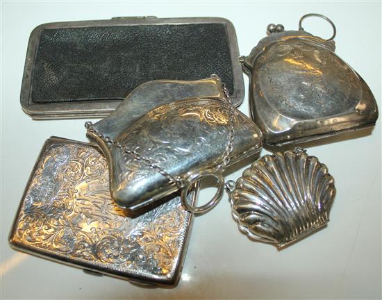 5 silver purses